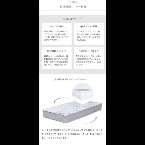画像8: プロファイルウレタン入り極厚25cmポケットコイルマットレス【Comfort】