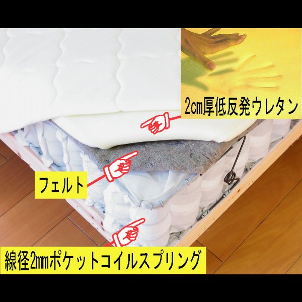 画像2: 低反発ウレタン入りポケットコイルマットレスベッド　CS-13【動画説明付き】 限定セール