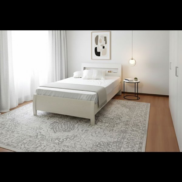 画像6: 曲線デザイン高強度すのこベッド【Fennel】ストーン調／木目調 3段階高さ調節