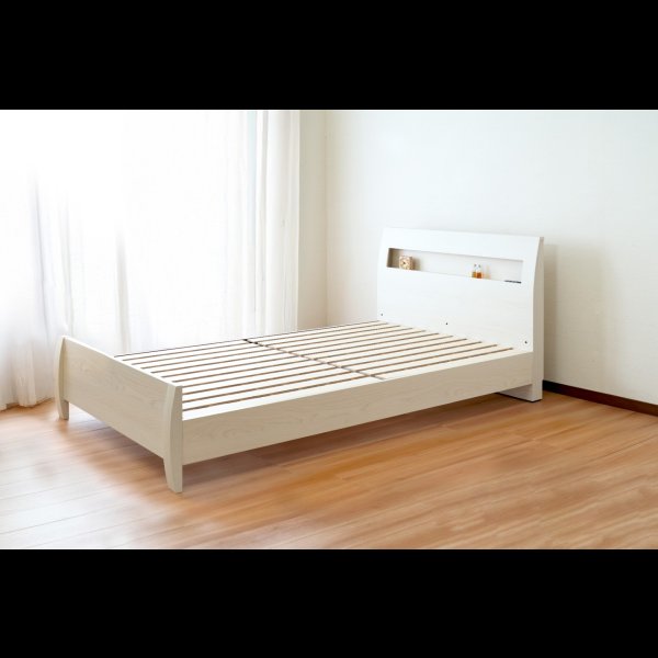 画像26: 曲線デザイン高強度すのこベッド【Fennel】ストーン調／木目調 3段階高さ調節