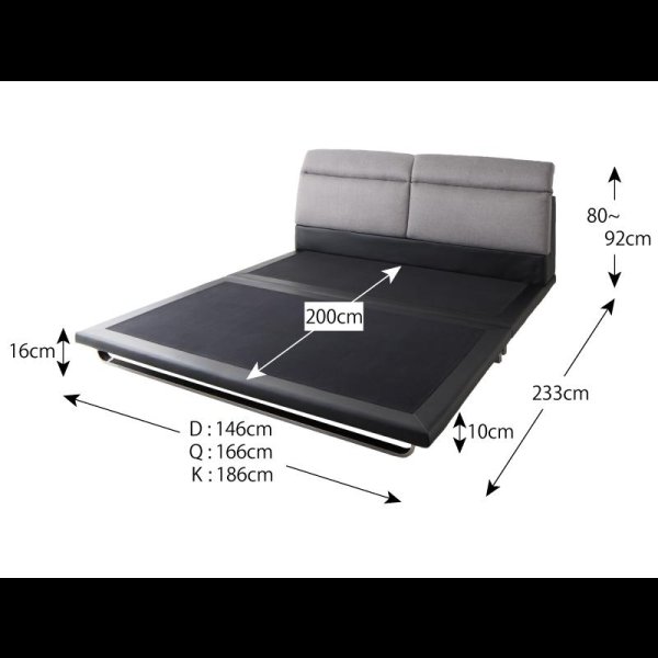 画像20: リクライニング機能付き・ファブリック＆レザーローベッド【William】ウィリアム