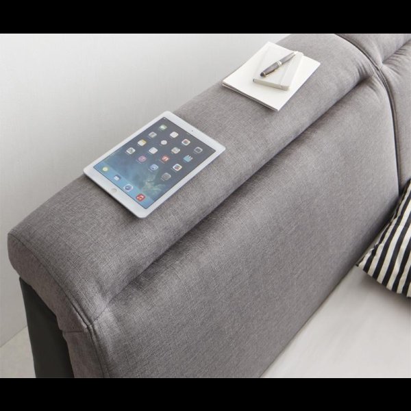 画像10: リクライニング機能付き・ファブリック＆レザーローベッド【William】ウィリアム