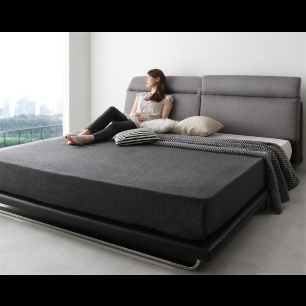 画像6: リクライニング機能付き・ファブリック＆レザーローベッド【William】ウィリアム