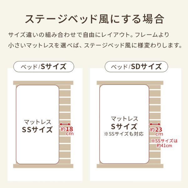 画像12: 無塗装天然木パイン材仕様すのこベッド【Harri】高さ調整対応