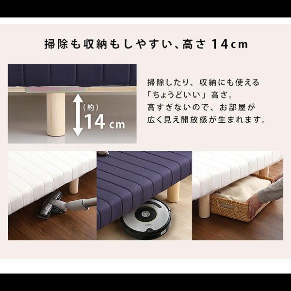 画像10: 高反発ウレタン・頑丈すのこ仕様脚付きマットレスベッド【Gaston】