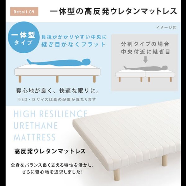 画像11: 高反発ウレタン・頑丈すのこ仕様脚付きマットレスベッド【Gaston】