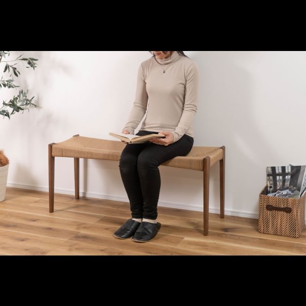 画像12: 天然木＆ペーパーコードおしゃれなダイニングベンチ【Roderick】