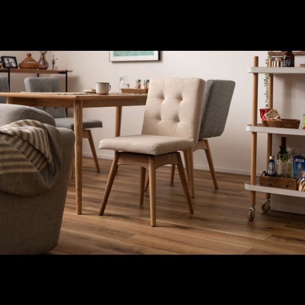 画像15: シンプルデザイン回転式ファブリックダイニングチェア【Ashton-RN】