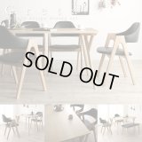 天然木北欧デザインレザーチェア・ベンチダイニングセット【Greta】グレタ