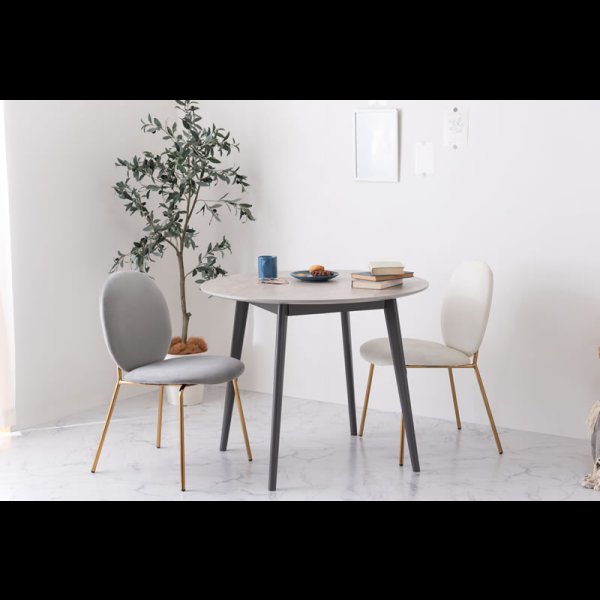 画像2: 人気の大理石調ダイニング！コンパクトラウンドテーブル・チェア【Birgit】