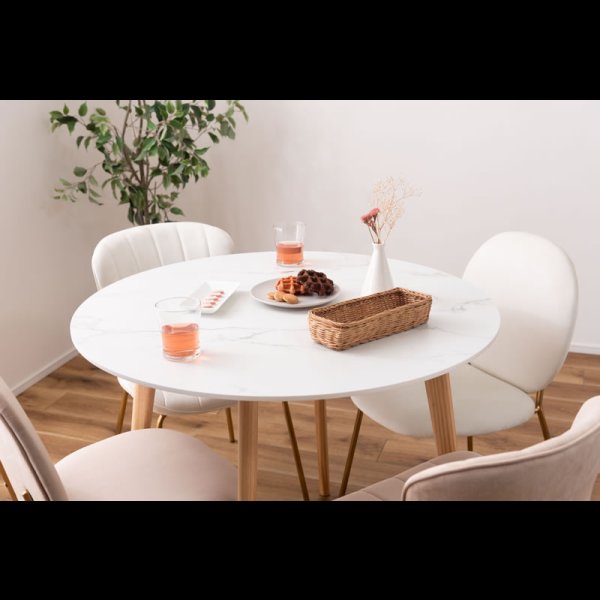 画像9: 人気の大理石調ダイニング！コンパクトラウンドテーブル・チェア【Birgit】