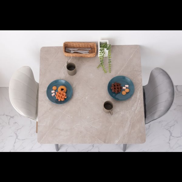 画像2: 人気の大理石調ダイニング！コンパクトスクエアテーブル・チェア【Dorotea】