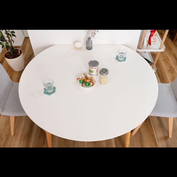 画像17: 変形ラウンドテーブル 【Simeon】 省スペースに設置可能