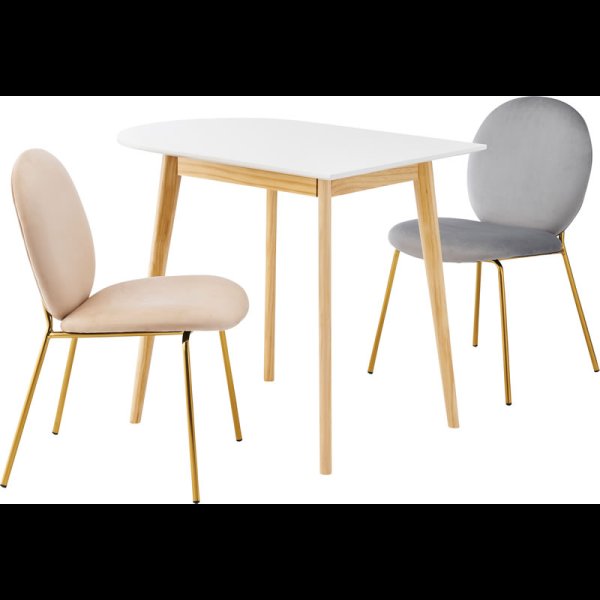 画像2: 壁付けも出来る！ミニマルデザインダイニングテーブル【Adela】