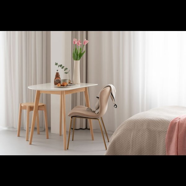 画像8: 壁付けも出来る！ミニマルデザインダイニングテーブル【Adela】