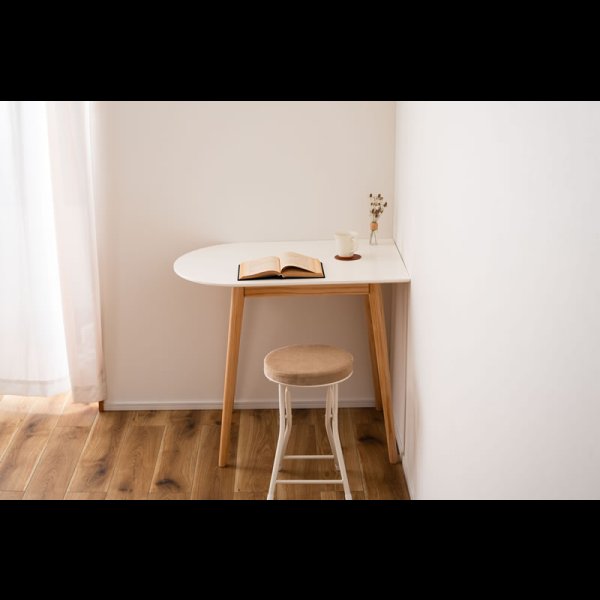 画像9: 壁付けも出来る！ミニマルデザインダイニングテーブル【Adela】