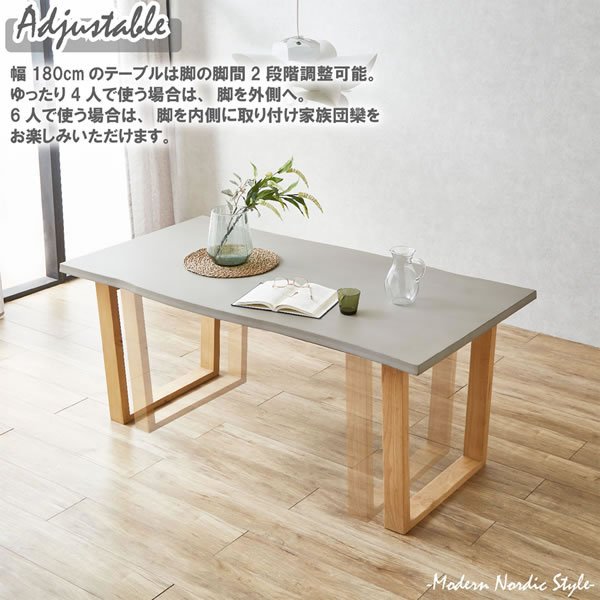 画像8: 北欧デザインダイニングセット 160／180cmコンクリート調ダイニング【Casto】ベンチも選べる