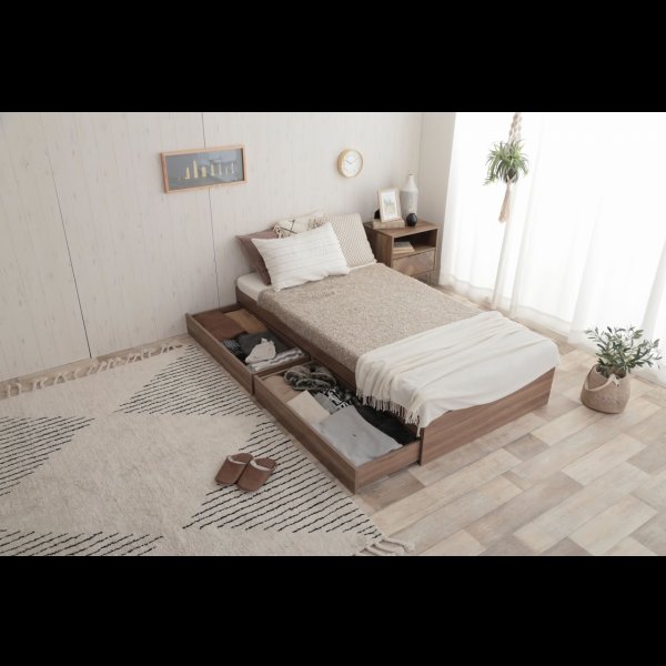 画像2: シンプルデザインヘッドレス収納ベッド【Primus】プリームス