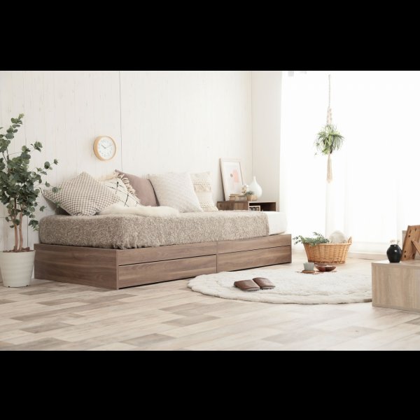 画像8: シンプルデザインヘッドレス収納ベッド【Primus】プリームス