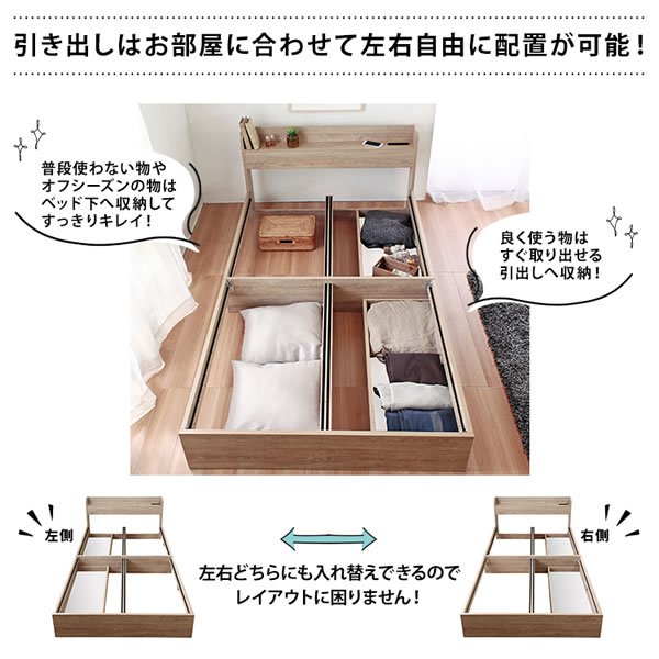 画像6: 高強度シャビーデザインおしゃれ収納ベッド【Elliot】