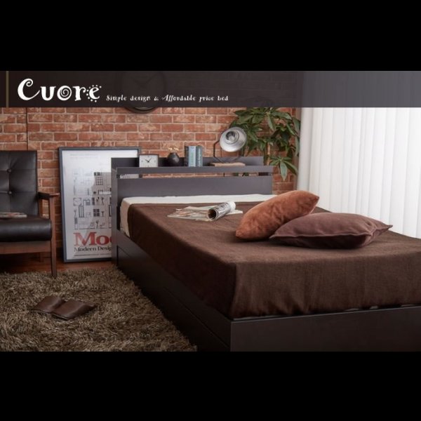 画像2: シンプルデザインモダン収納ベッド【Cuore】クオーレ　お買い得ベッド