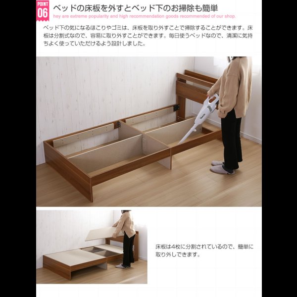 画像9: シンプルデザインモダン収納ベッド【Cuore】クオーレ　お買い得ベッド