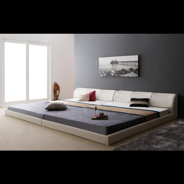 画像3: モダンデザインレザーフロアベッド【BASTOL】バストル　連結仕様