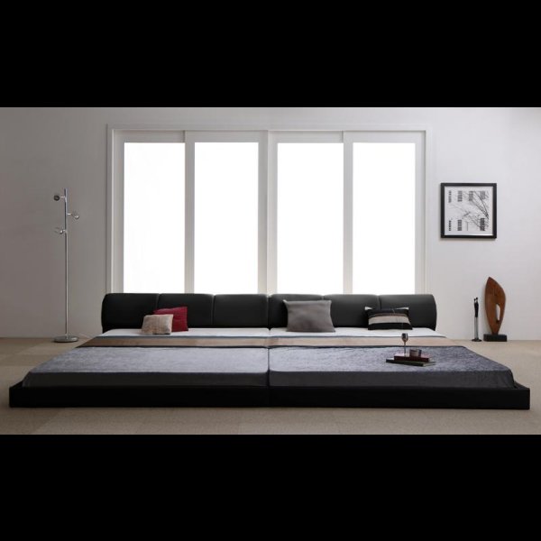 画像2: モダンデザインレザーフロアベッド【BASTOL】バストル　連結仕様