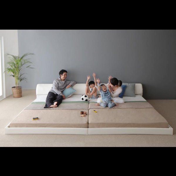 画像5: モダンデザインレザーフロアベッド【BASTOL】バストル　連結仕様