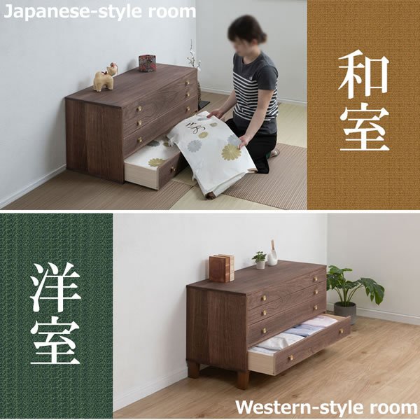 画像11: 脚付き洋風桐チェスト4段【桐結】 日本製・完成品