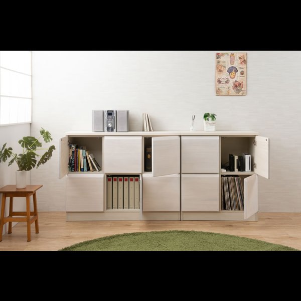 画像6: 桐材を使ったスクエアキャビネット【Enix】 幅72 扉タイプ