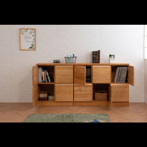 画像18: 桐材を使ったスクエアキャビネット【Enix】 幅72 扉タイプ