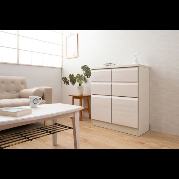 画像4: 桐材を使ったスクエアキャビネット【Enix】 幅72 扉+引出しタイプ