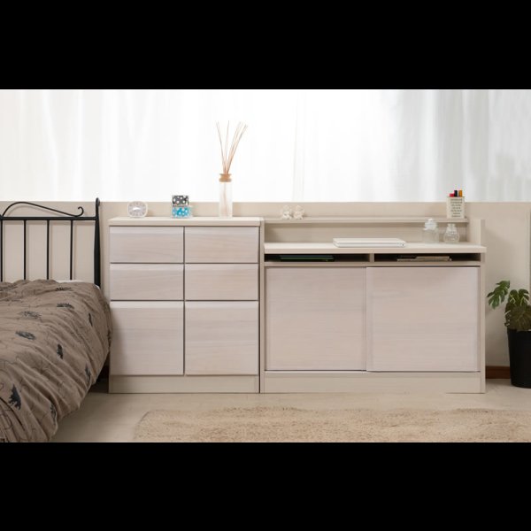 画像9: 桐材を使ったスクエアキャビネット【Enix】 幅72 扉+引出しタイプ