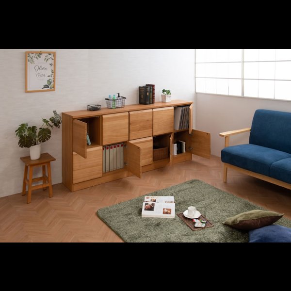 画像13: 桐材を使ったスクエアキャビネット【Enix】 幅107.5 扉タイプ