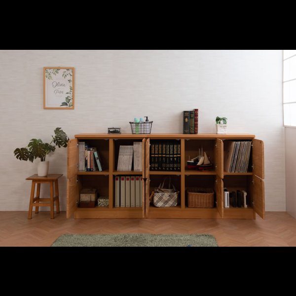 画像16: 桐材を使ったスクエアキャビネット【Enix】 幅107.5 扉タイプ