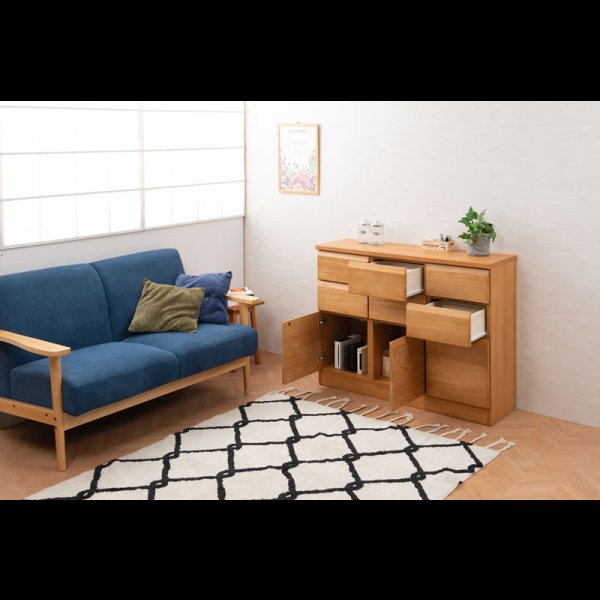 画像14: 桐材を使ったスクエアキャビネット【Enix】 幅107.5 扉+引出しタイプ