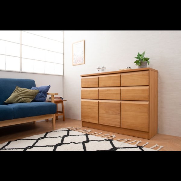 画像15: 桐材を使ったスクエアキャビネット【Enix】 幅107.5 扉+引出しタイプ