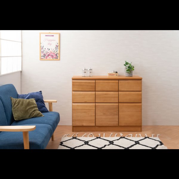 画像18: 桐材を使ったスクエアキャビネット【Enix】 幅107.5 扉+引出しタイプ