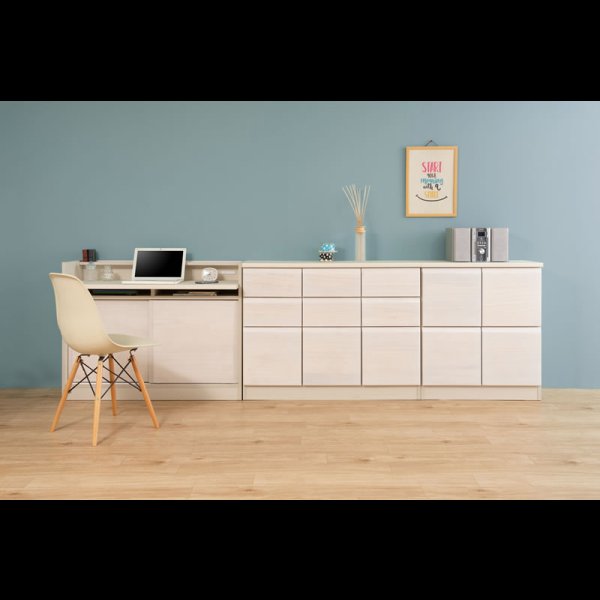 画像9: 桐材を使ったスクエアキャビネット【Enix】 幅107.5 デスクタイプ