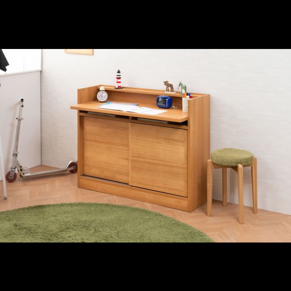 画像18: 桐材を使ったスクエアキャビネット【Enix】 幅107.5 デスクタイプ