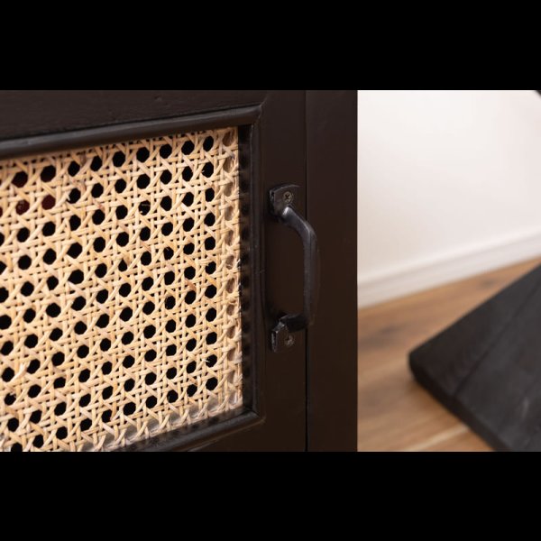 画像5: ラタンとブラックカラーの木材がおしゃれなTVボード＆チェスト【Meredith】