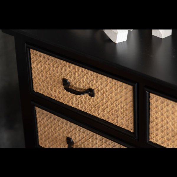 画像17: ラタンとブラックカラーの木材がおしゃれなTVボード＆チェスト【Meredith】