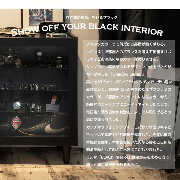 画像16: ブラックキャビネット【Shadow】シリーズ家具 日本製・完成品