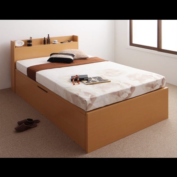 画像9: シンプル棚タイプ・ガス圧式大容量収納ベッド【Dania】ダニア