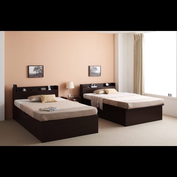 画像17: シンプル棚タイプ・ガス圧式大容量収納ベッド【Dania】ダニア