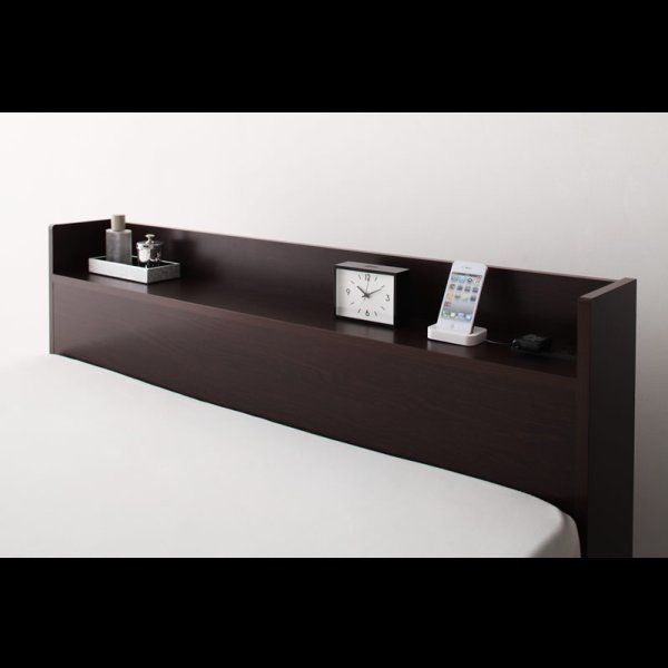 画像19: シンプル棚タイプ・ガス圧式大容量収納ベッド【Dania】ダニア