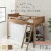 画像2: カントリー調頑丈木製ロフトベッド【Calista】 棚・コンセント付き ベッド下113cm (2)