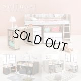 サイド棚付きおしゃれなシステムベッド【Selina-t】3点セット