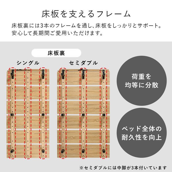 画像11: コンセント付きスタイリッシュデザインすのこローベッド【Franz】
